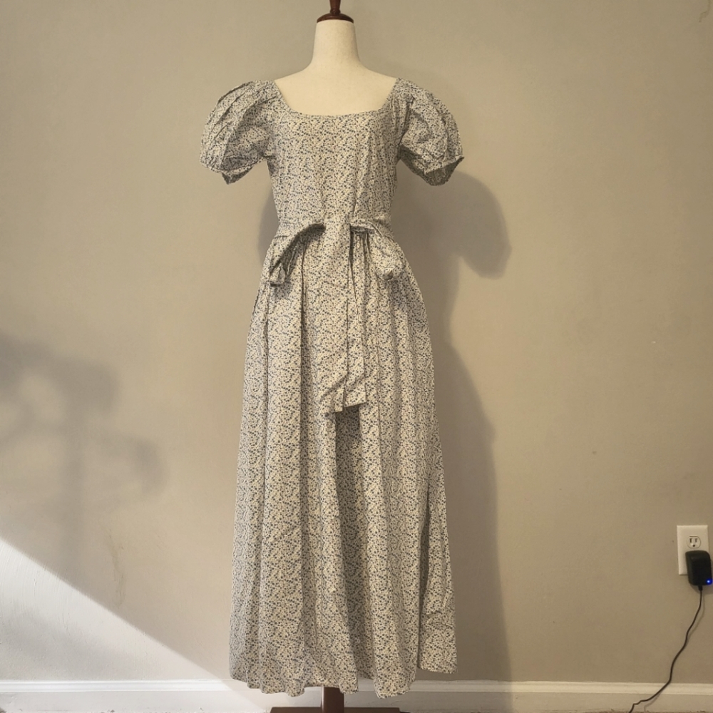 LoveShackFancy Lais Dress in Celebration Cotton-Poplin Midi Ditsy Floral Print